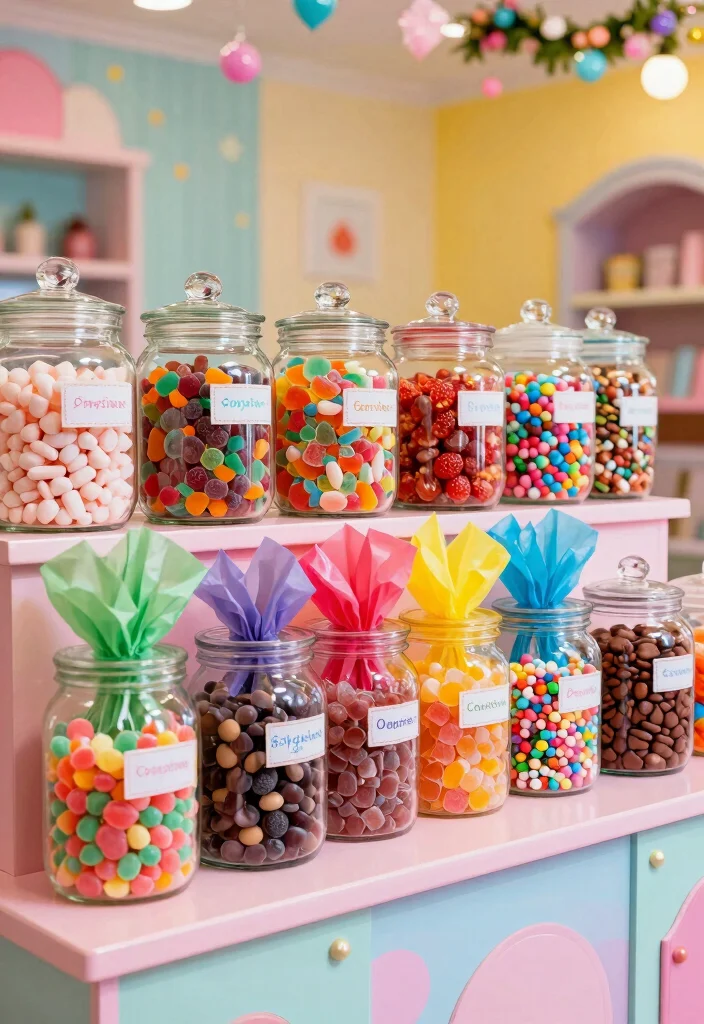 19 Wedding Ideas Food Stations and Menus Guests Will Remember - 4. Candy Station 1
