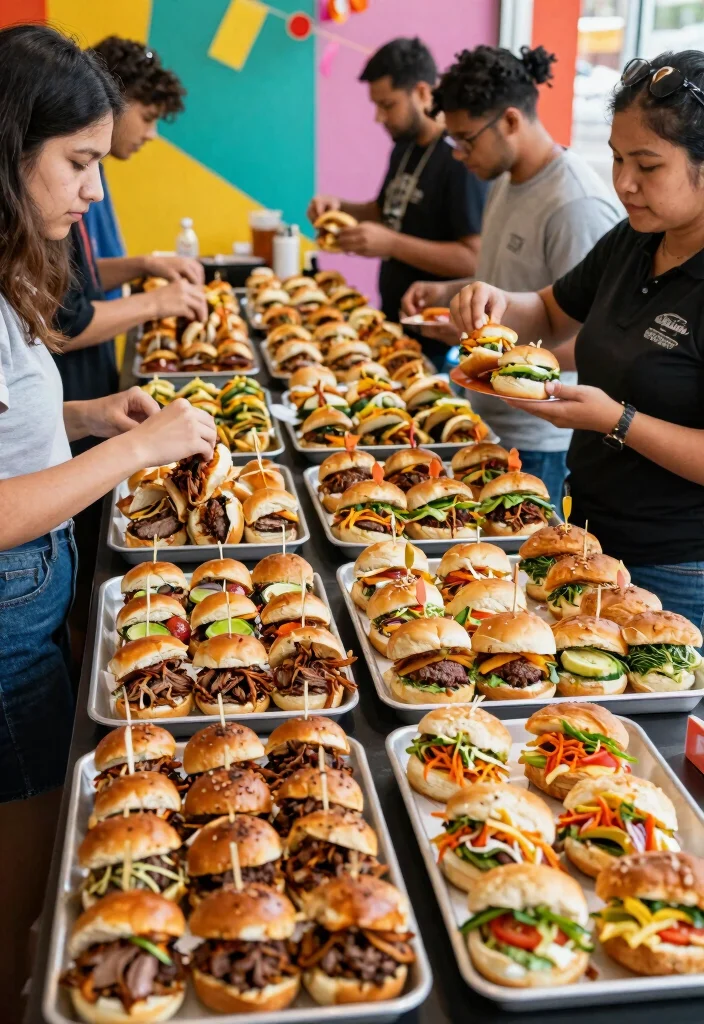 19 Wedding Ideas Food Stations and Menus Guests Will Remember - 8. Sliders Station 1