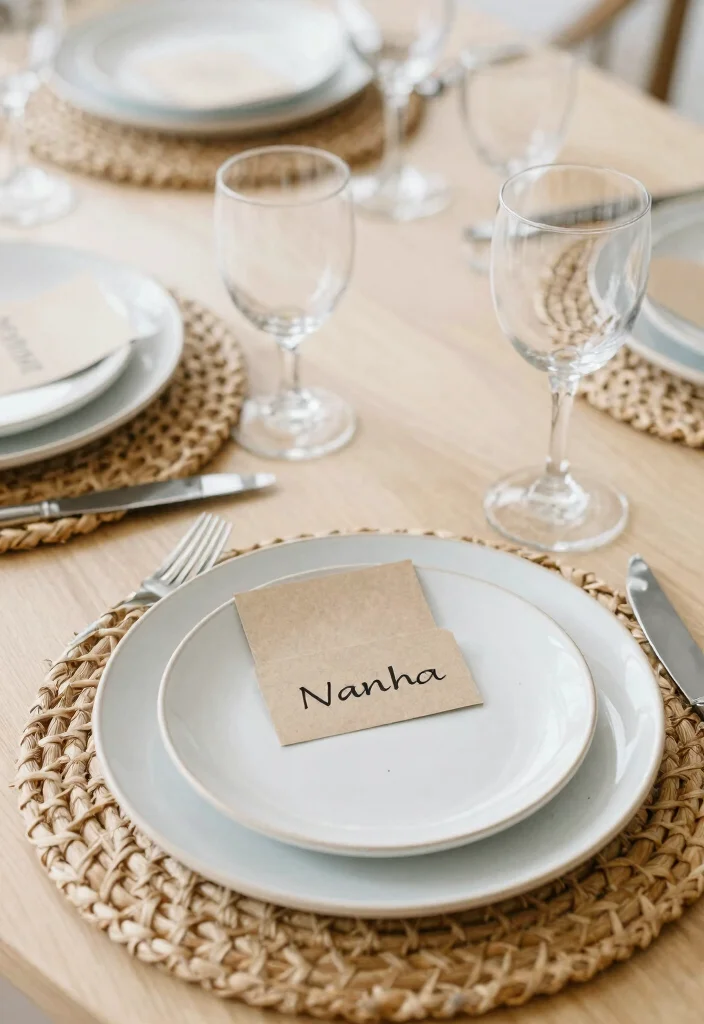 19 Wedding Sweetheart Table Ideas That Steal the Spotlight - 16. Handcrafted Place Settings 1