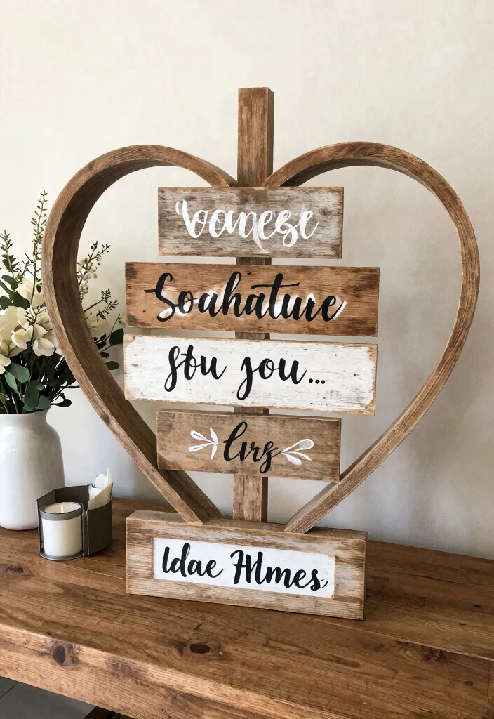 19 Wedding Sweetheart Table Ideas That Steal the Spotlight - 6. Handcrafted Wooden Signage 1