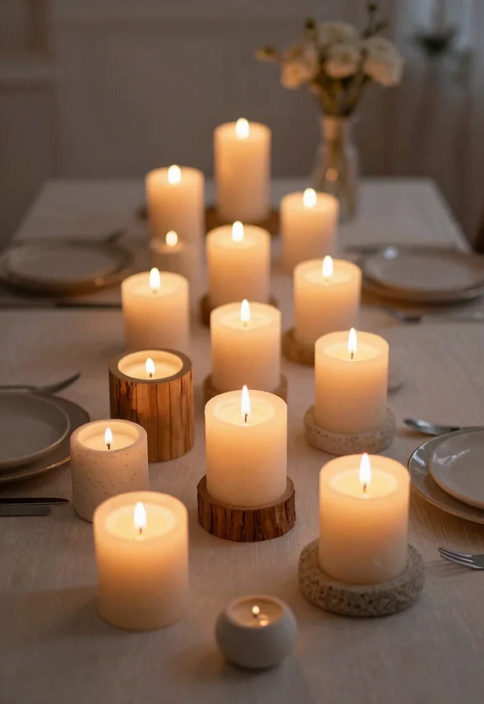 19 Wedding Sweetheart Table Ideas That Steal the Spotlight - 8. Sustainable Candle Displays 1