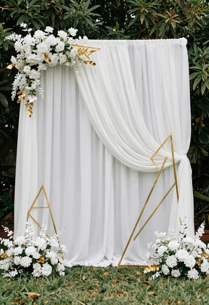12 Gold and White Wedding Decorations That Don't Look Brassy - 2. Chic Gold and White Backdrops 1
