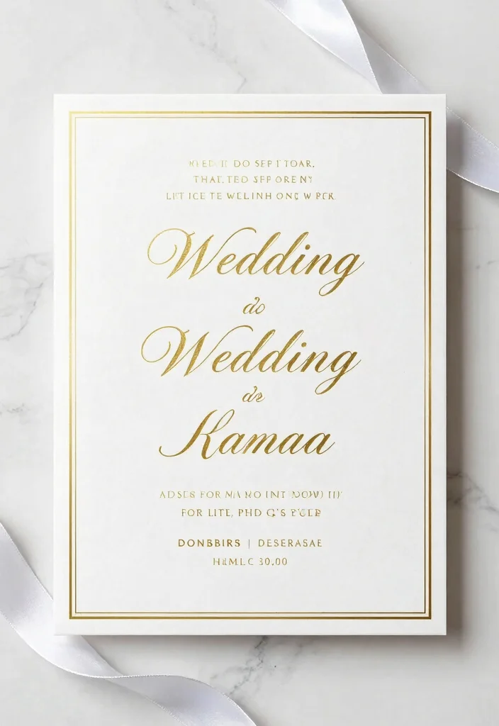 12 Gold and White Wedding Decorations That Don't Look Brassy - 4. Gold Accented Invitations 1
