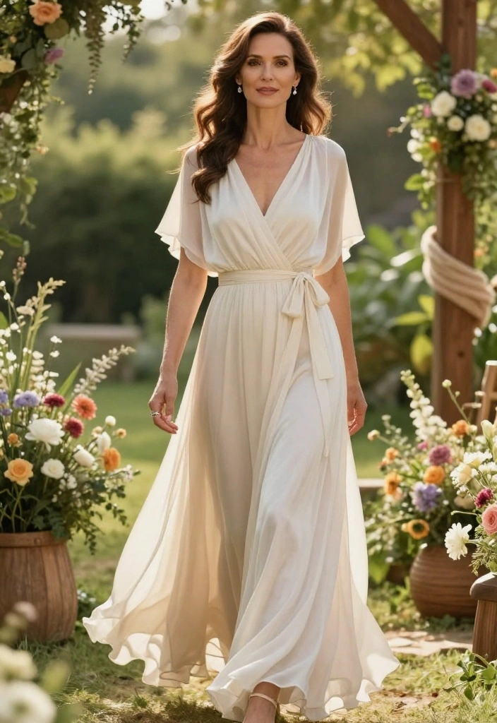 12 Wedding Dresses for Mature Brides That Feel Age-Appropriate - 10. Romantic Wrap Dresses 1