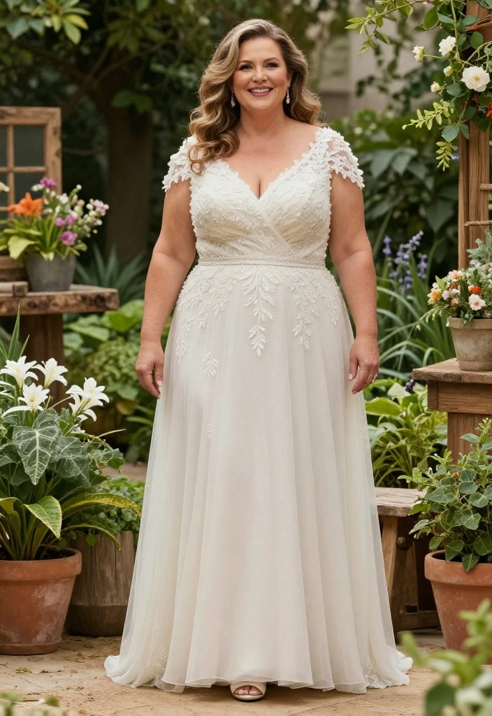 12 Wedding Dresses for Mature Brides That Feel Age-Appropriate - 4. Plus-Size Elegant Gowns 1