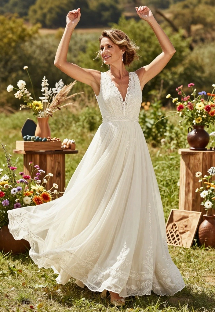 12 Wedding Dresses for Mature Brides That Feel Age-Appropriate - 6. Flowing Bohemian Styles 1