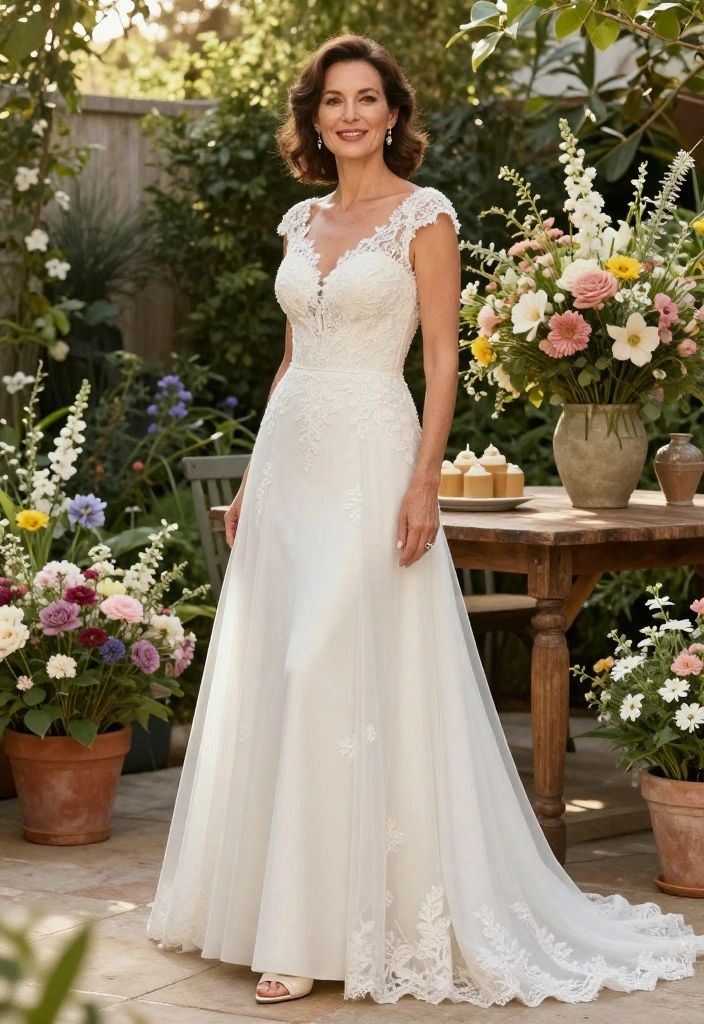 12 Wedding Dresses for Mature Brides That Feel Age-Appropriate - 7. Chic Tea-Length Gowns 1