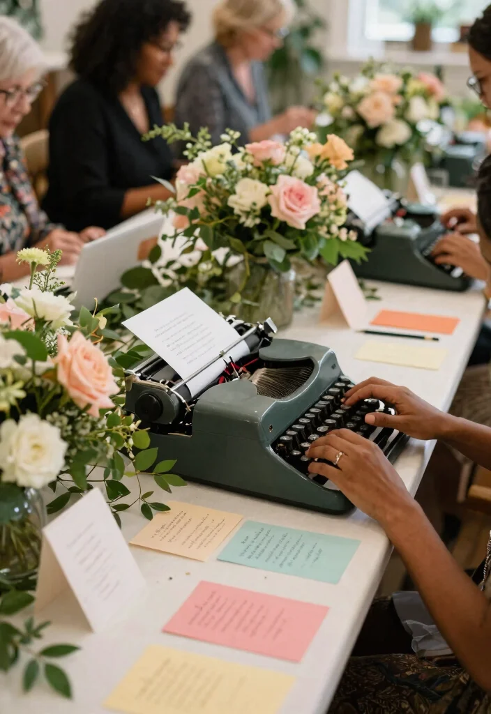 12 Wedding Guestbook Table Ideas That Actually Get Signed - 3. A Vintage Typewriter Station 1