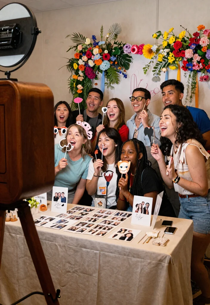 12 Wedding Guestbook Table Ideas That Actually Get Signed - 4. A Photo Booth with Guestbook Prints 1