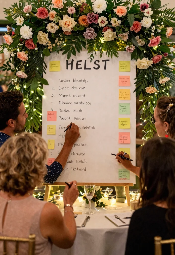 12 Wedding Guestbook Table Ideas That Actually Get Signed - 5. A Bucket List Board 1