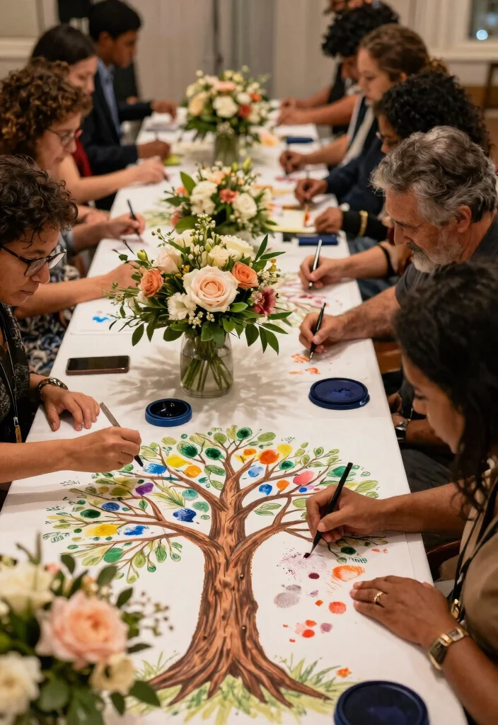 12 Wedding Guestbook Table Ideas That Actually Get Signed - 6. A Fingerprint Tree 1