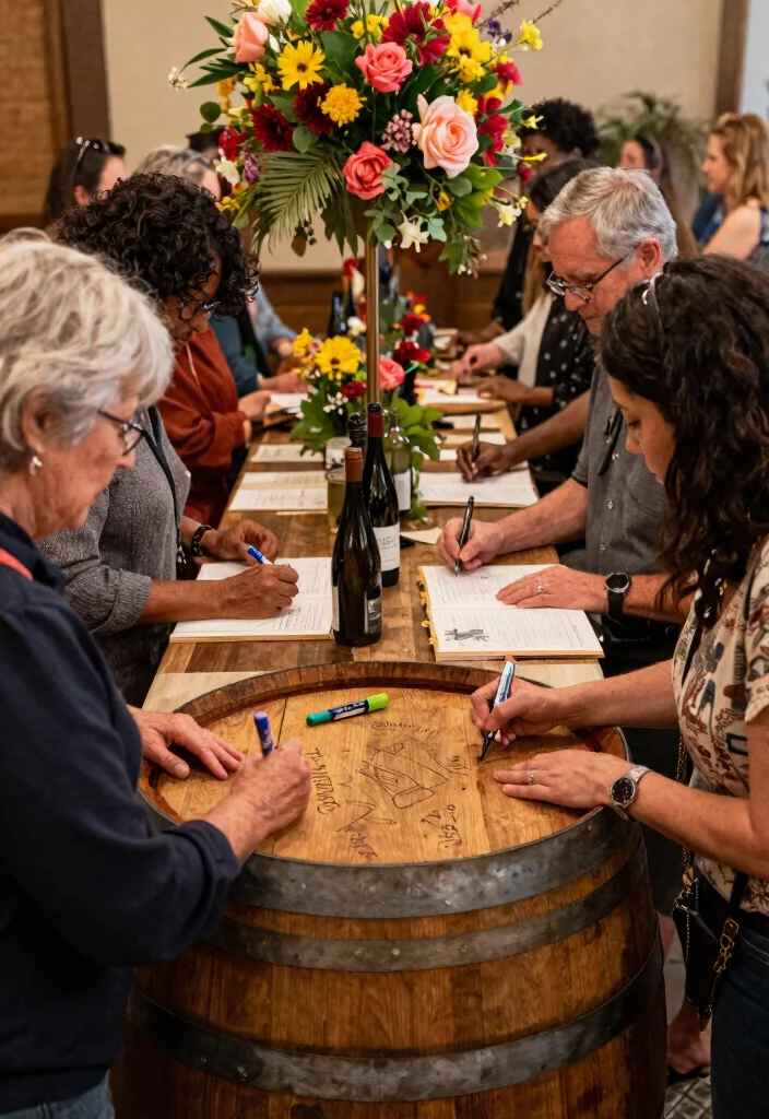 12 Wedding Guestbook Table Ideas That Actually Get Signed - 7. A Wine or Beer Barrel Guestbook 1