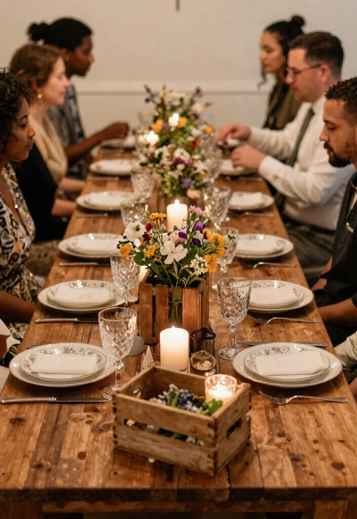 12 Wedding Table Settings That Don't Blow Your Budget - 2. Vintage Vibes: Upcycled Decor 1
