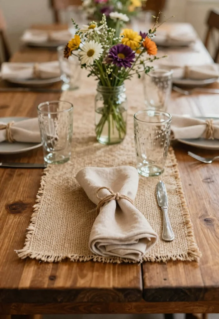 12 Wedding Table Settings That Don't Blow Your Budget - 6. Rustic Charm: Twine & Jute 1
