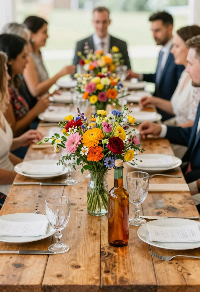 12 Wedding Table Settings That Don't Blow Your Budget - 7. Colorful Blooms: Flower Power 1