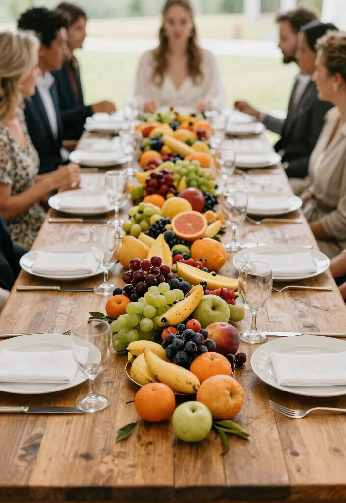 12 Wedding Table Settings That Don't Blow Your Budget - 8. Seasonal Fruits: Fresh & Festive 1
