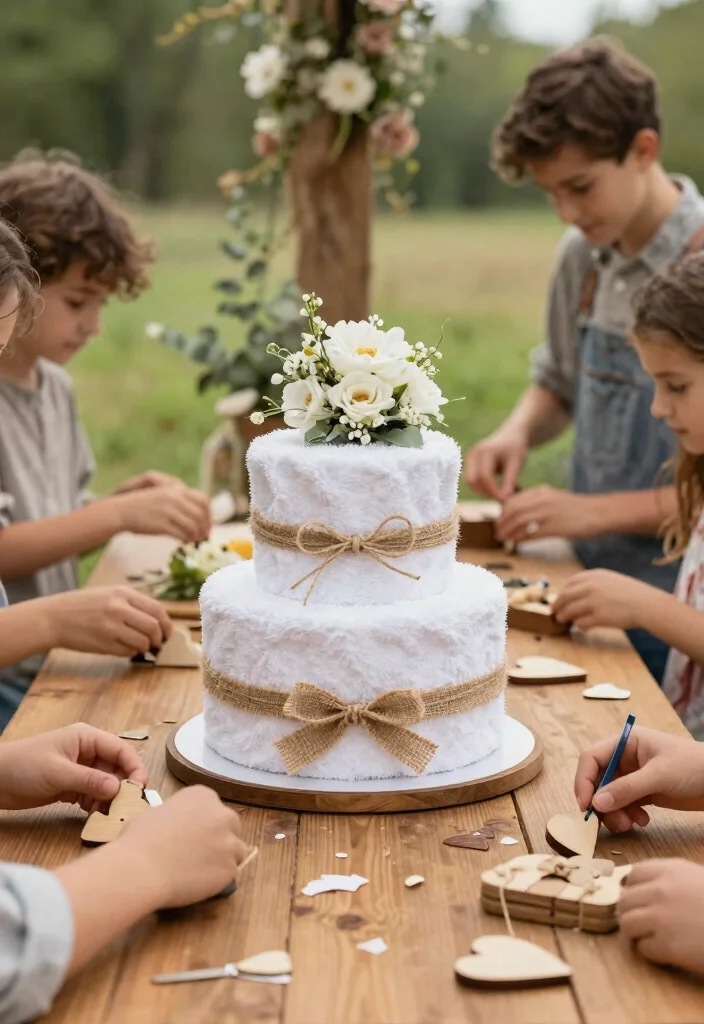 12 Wedding Towel Cake Ideas That Look Like You Hired a Pro - 1. Rustic Charm with Burlap and Twine 1