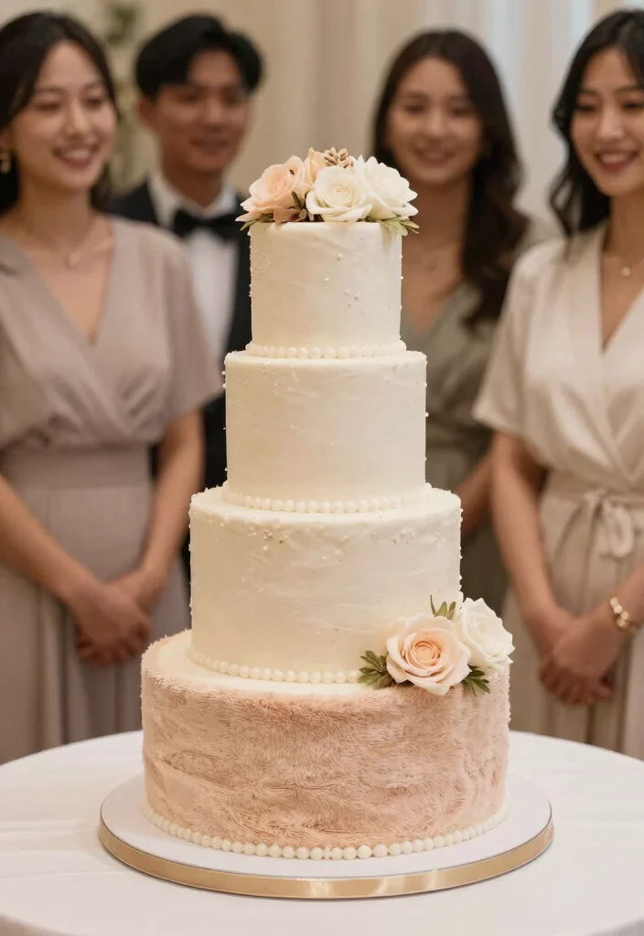 12 Wedding Towel Cake Ideas That Look Like You Hired a Pro - 12. Themed Color Palette Towel Cake 1