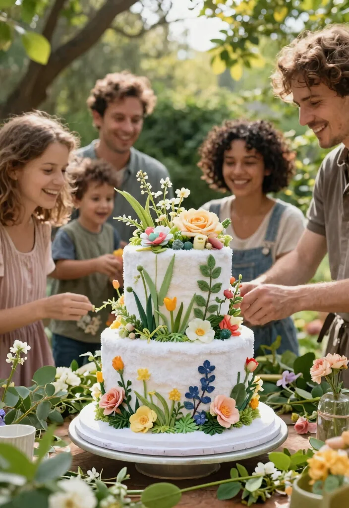 12 Wedding Towel Cake Ideas That Look Like You Hired a Pro - 8. Garden Party Towel Cake 1