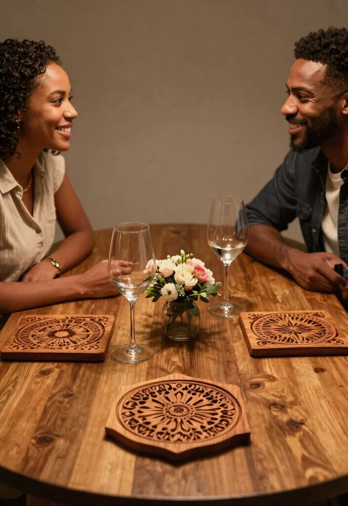 14 Cute Wedding Gifts That Don't End Up in the Donation Pile - 2. Engraved Wooden Coasters 1