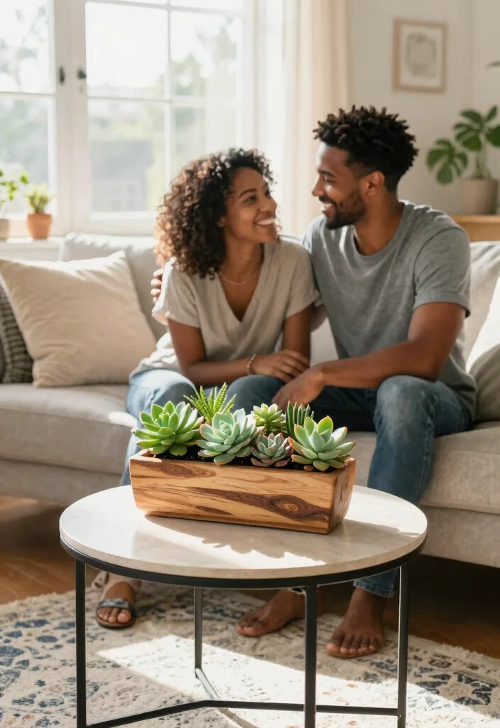 14 Cute Wedding Gifts That Don't End Up in the Donation Pile - 4. Handcrafted Planter with Succulents 1