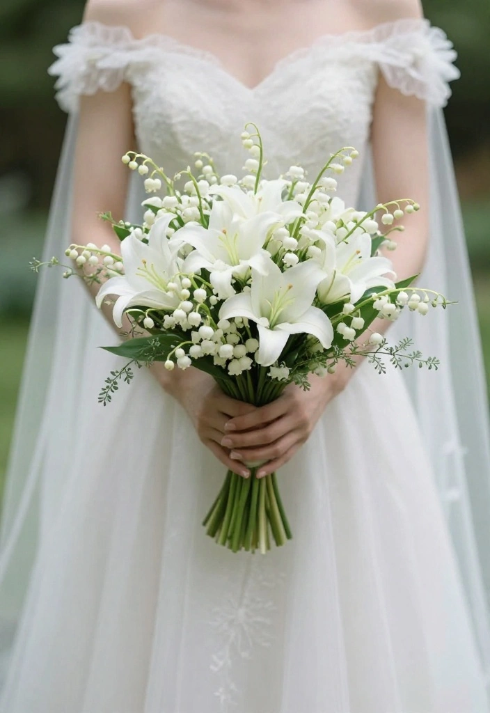 14 Elegant White Wedding Flowers for Bride Bouquets That Won't Wilt - 5. Elegant Lily of the Valley 1