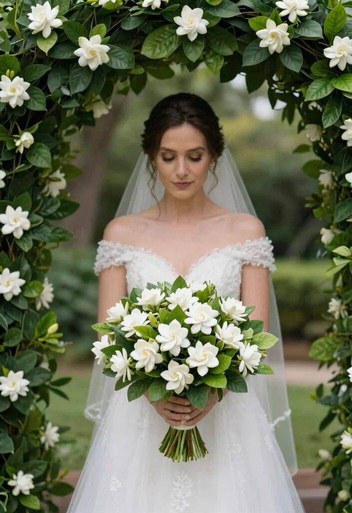 14 Elegant White Wedding Flowers for Bride Bouquets That Won't Wilt - 7. Lush Gardenias 1