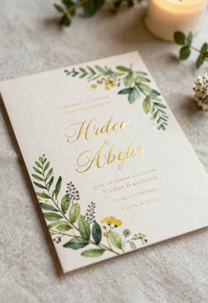 14 Gold Wedding Invitations for Half the Price of Foil Stamping - 1. Eco-Friendly Elegance 1