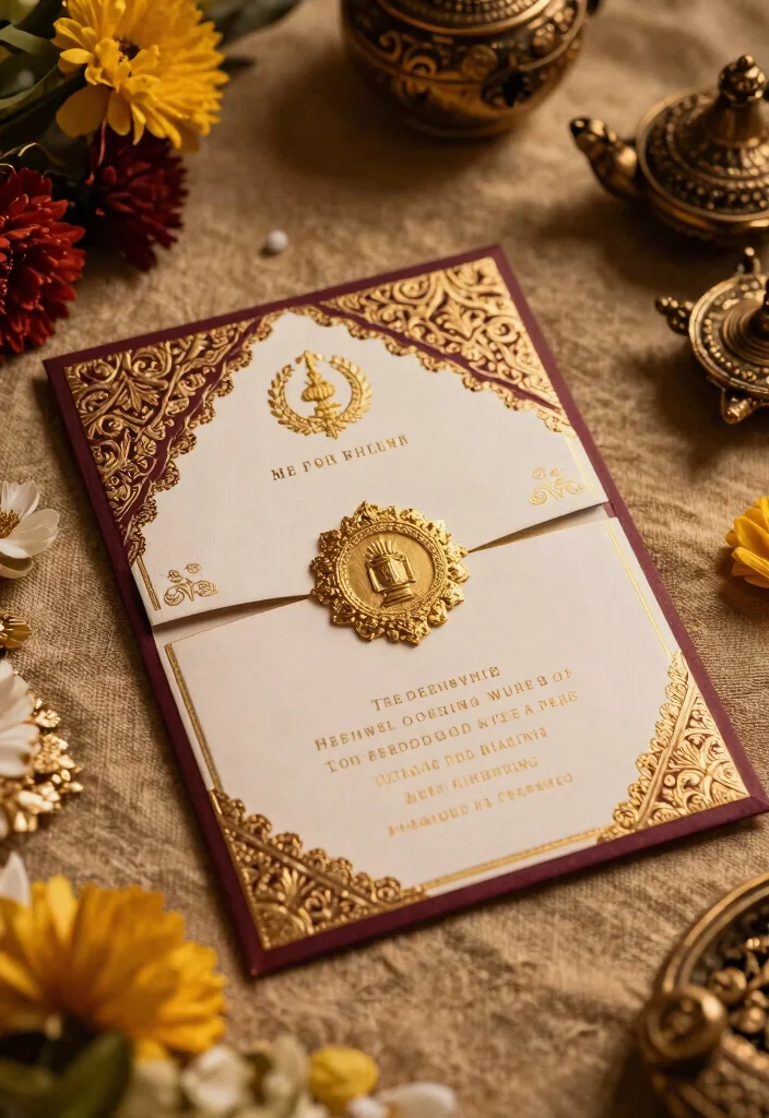 14 Gold Wedding Invitations for Half the Price of Foil Stamping - 11. Cultural Inspirations 1