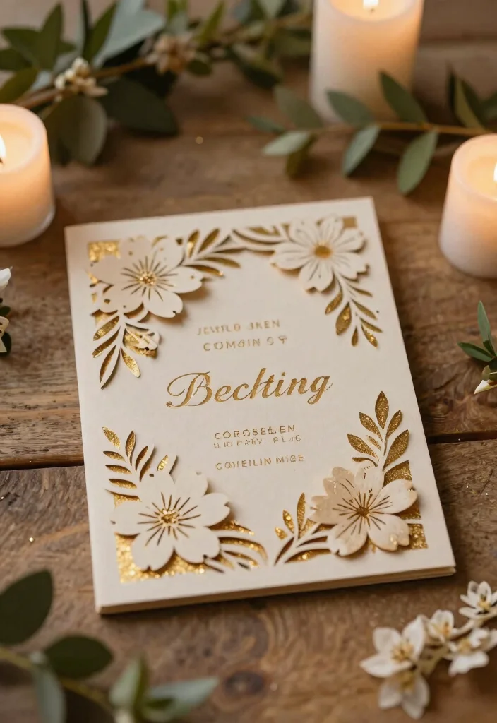 14 Gold Wedding Invitations for Half the Price of Foil Stamping - 2. Unique Laser-Cut Designs 1