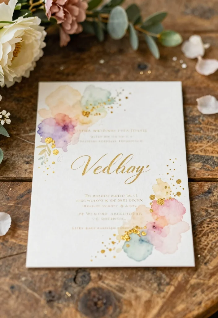 14 Gold Wedding Invitations for Half the Price of Foil Stamping - 4. Watercolor Wonders 1