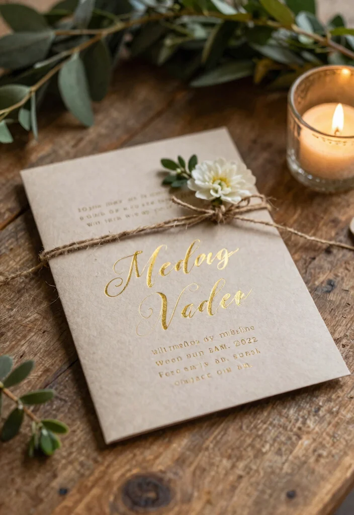 14 Gold Wedding Invitations for Half the Price of Foil Stamping - 6. Rustic Charm 1