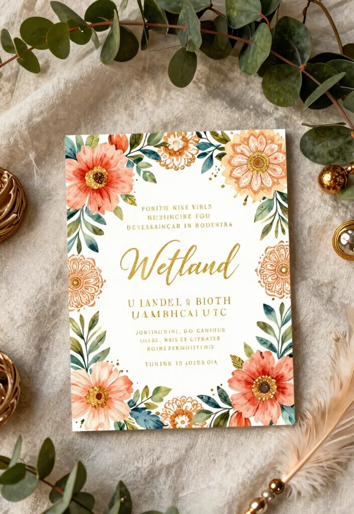 14 Gold Wedding Invitations for Half the Price of Foil Stamping - 7. Bohemian Bliss 1