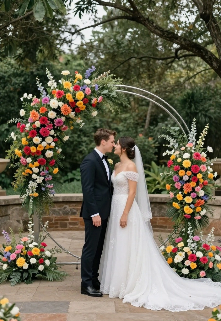 14 Minimal Wedding Arch Concepts That Stand Without Pro Install - 7. Circular Arch Design 1