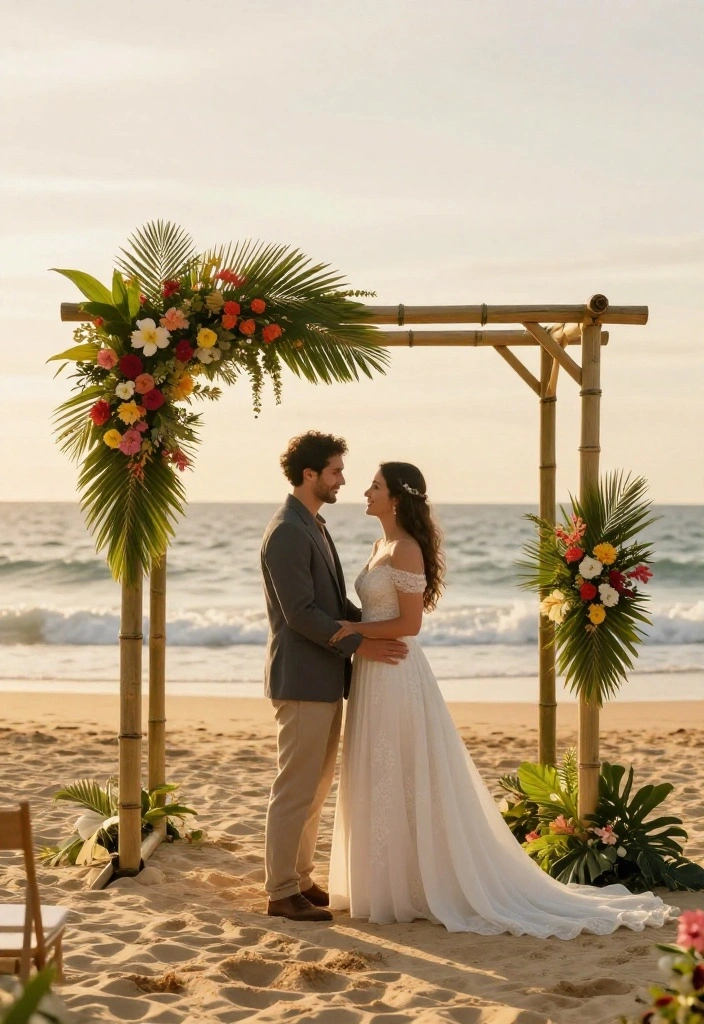 14 Minimal Wedding Arch Concepts That Stand Without Pro Install - 9. Bamboo Arch 1