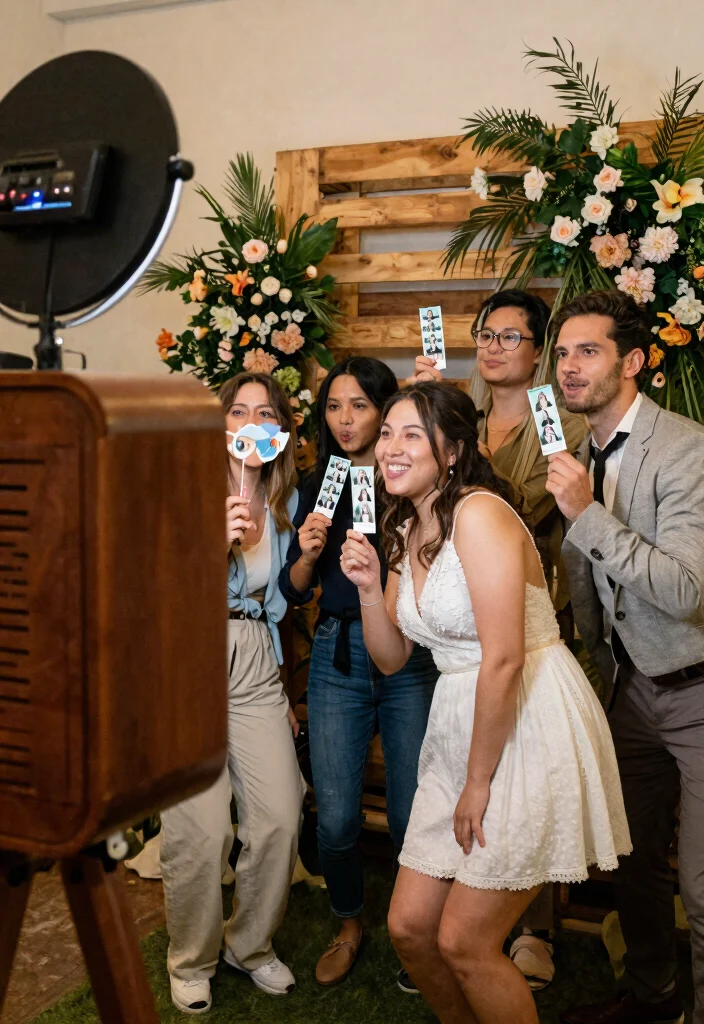 14 Wedding Guest Book Table Arrangements That Draw Every Guest - 2. Eco-Friendly Photo Booth 1