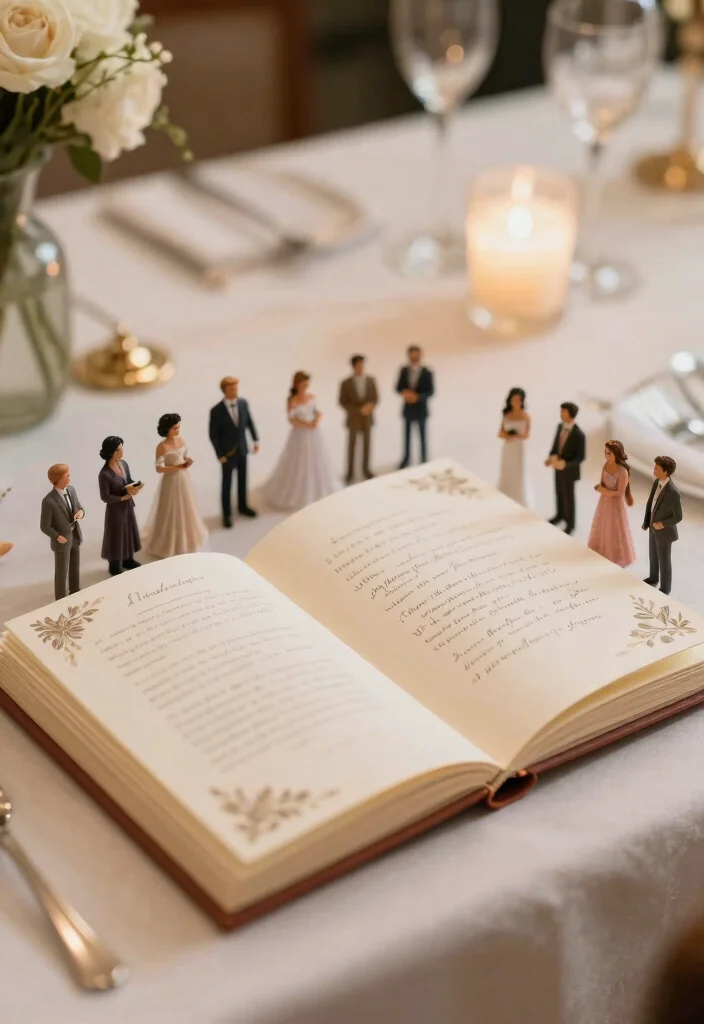 14 Wedding Guest Book Table Arrangements That Draw Every Guest - 8. Miniature Book of Well-Wishes 1