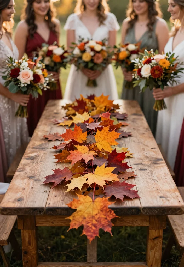 15 Autumn Wedding Flowers That Don't Wilt Before Dinner - 4. Maple Leaves 1