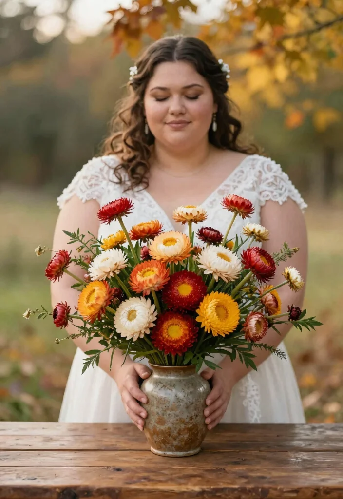 15 Autumn Wedding Flowers That Don't Wilt Before Dinner - 7. Strawflowers 1