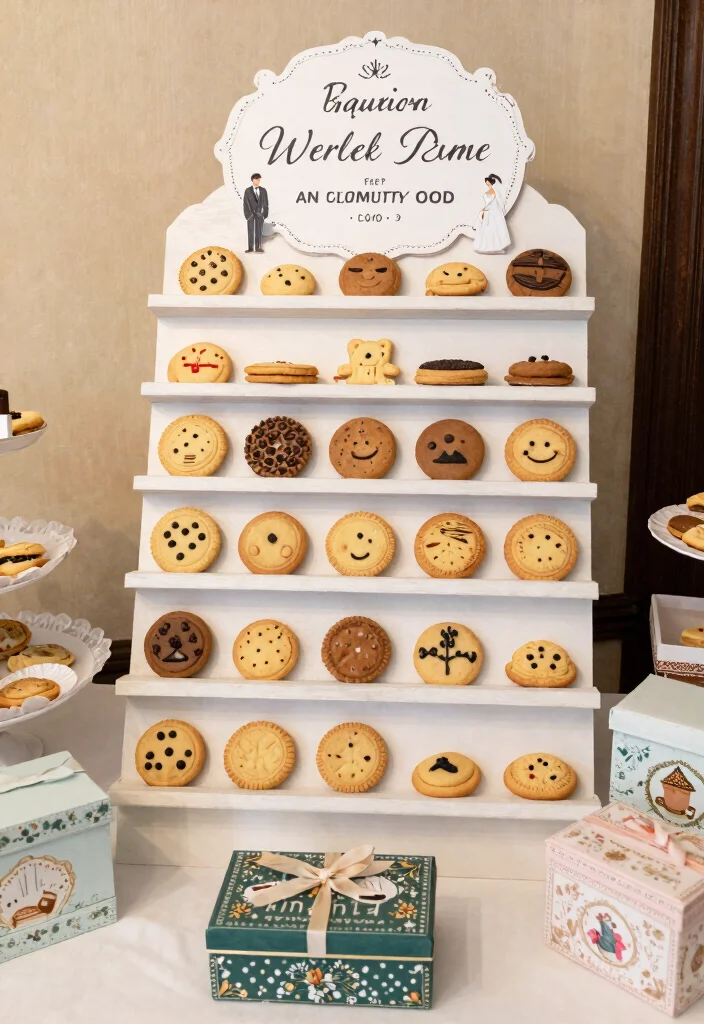 15 Cookie Table Wedding Display Ideas That Stay Fresh All Night - 15. Cookie Countdown 1
