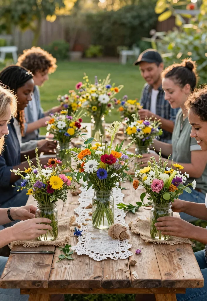 15 DIY Wedding Flower Centerpieces That Look Store-Bought - 1. Rustic Mason Jar Bouquets 1