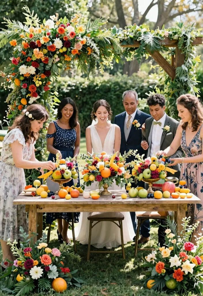 15 DIY Wedding Flower Centerpieces That Look Store-Bought - 6. Seasonal Fruit and Floral Combinations 1