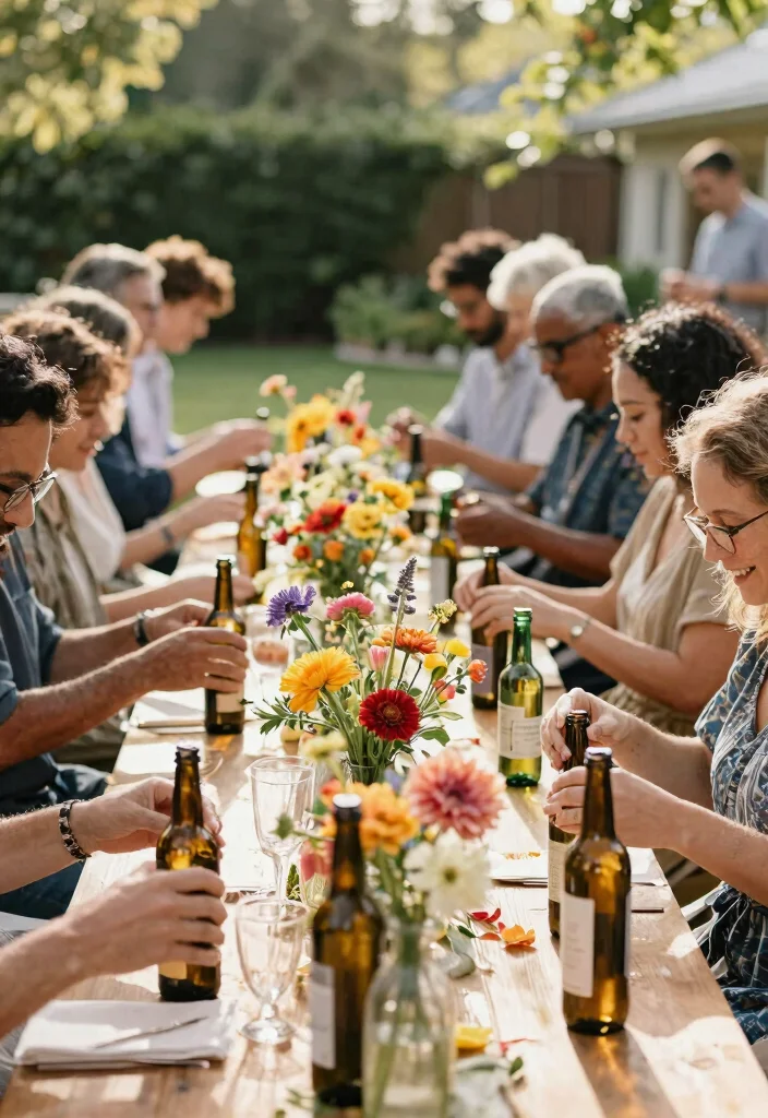 15 DIY Wedding Flower Centerpieces That Look Store-Bought - 8. Upcycled Bottles as Vases 1