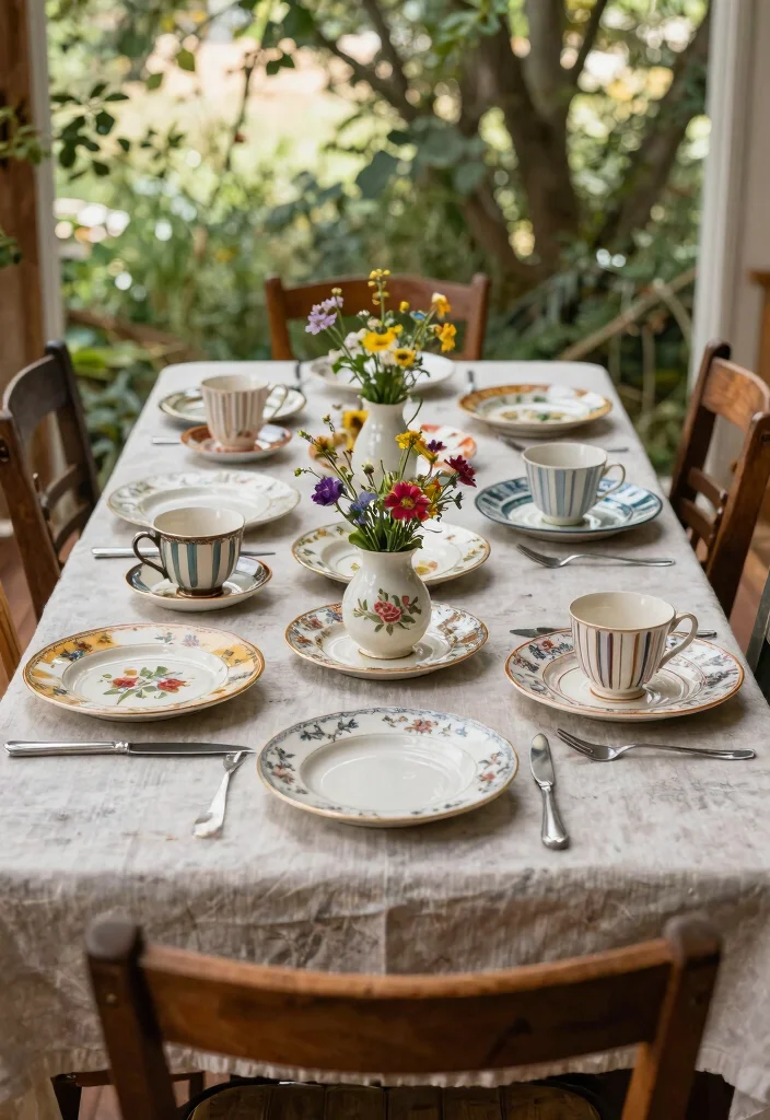 15 Vintage Wedding Table Settings Without Hunting Down Rentals - 1. Mismatched China Magic 1