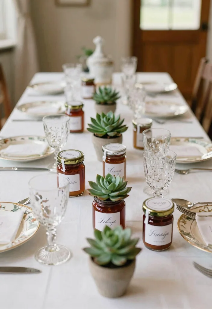 15 Vintage Wedding Table Settings Without Hunting Down Rentals - 12. DIY Favors as Part of the Setting 1