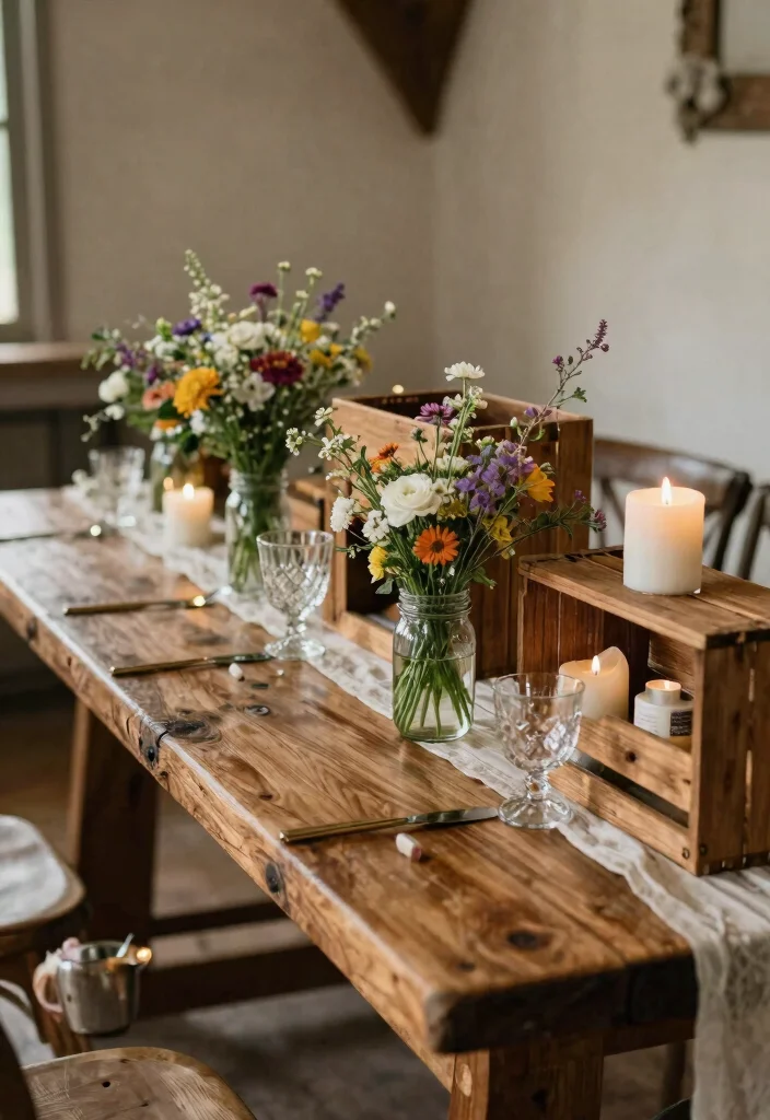 15 Vintage Wedding Table Settings Without Hunting Down Rentals - 2. Rustic Wood Accents 1