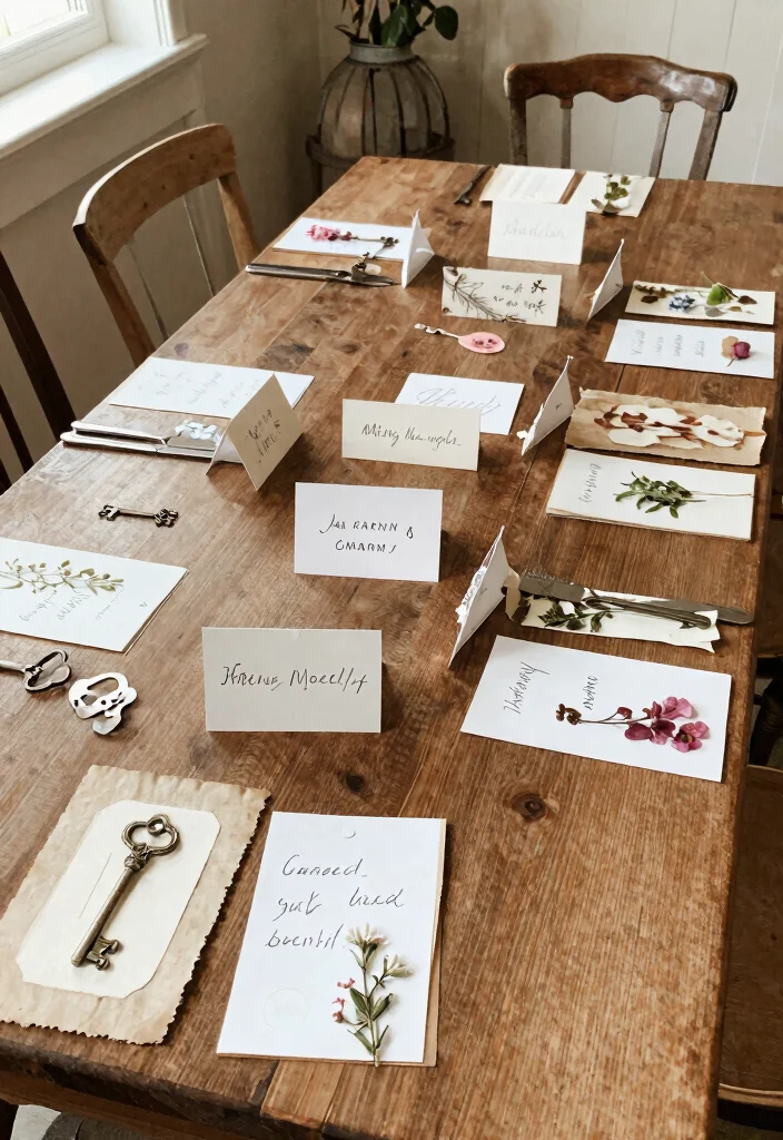 15 Vintage Wedding Table Settings Without Hunting Down Rentals - 5. Whimsical Place Cards 1