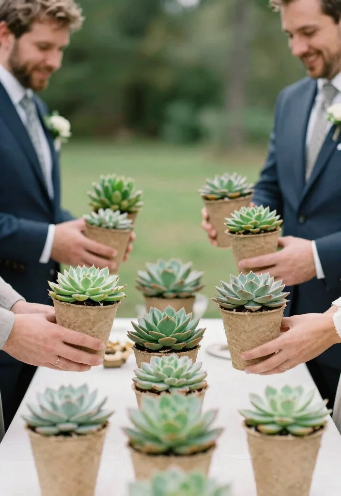 15 Wedding Favors for Men That Don't End Up in the Trash - 4. Potted Succulents 1