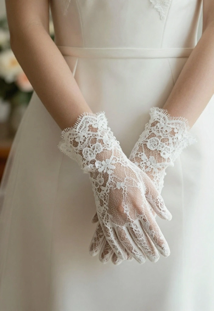 15 Wedding Jewelry and Accessories That Won't Snag on Your Veil - 14. Lace Gloves 1
