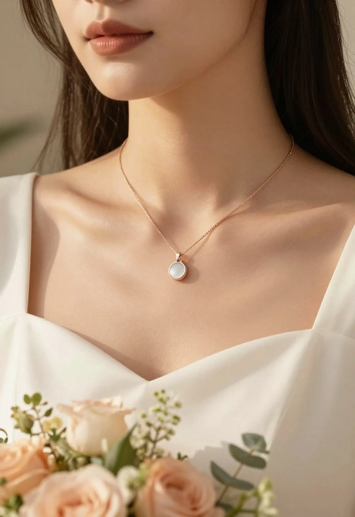 15 Wedding Jewelry and Accessories That Won't Snag on Your Veil - 5. Minimalist Bar Necklaces 1